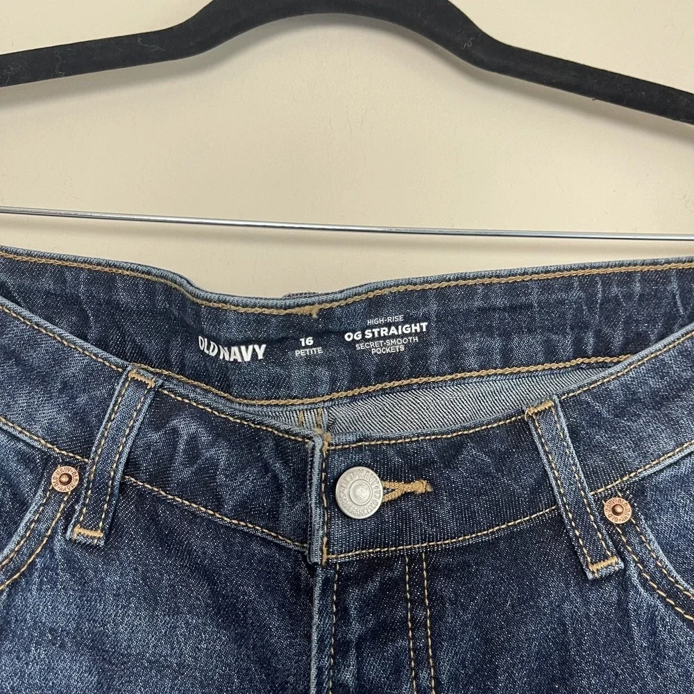 NWT Old Navy High-Waisted Button-Fly OG Straight Ankle‎ Jeans Sz 16P